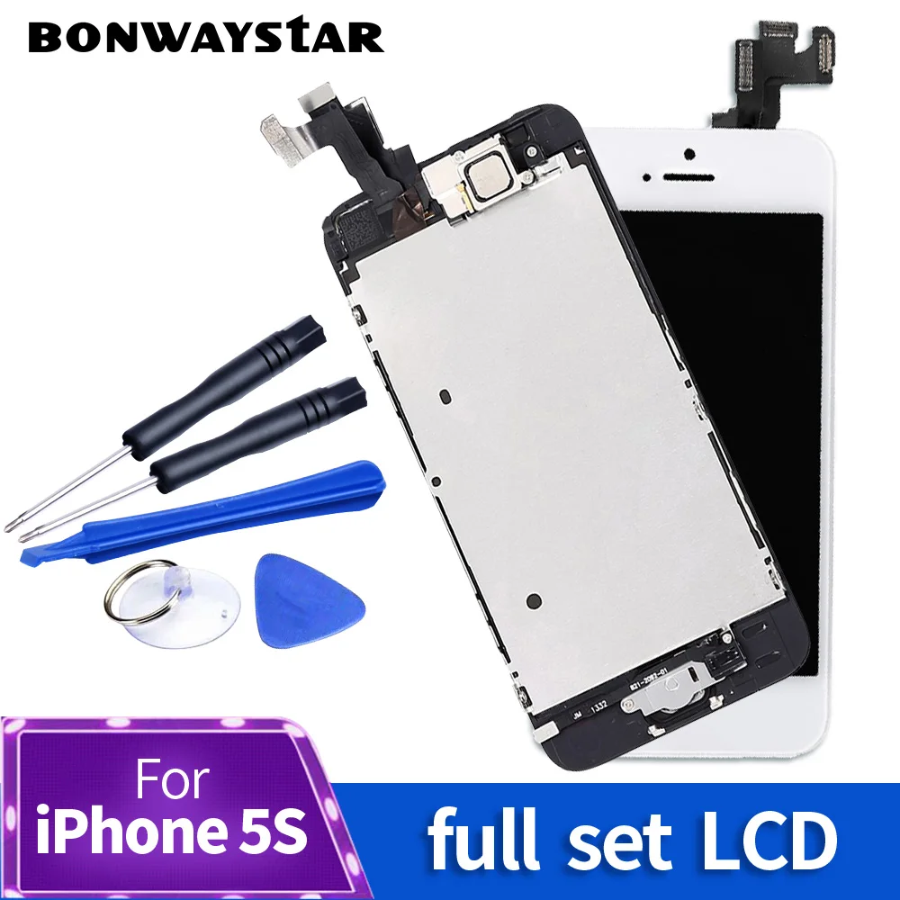 

AAA Screen For iPhone 6S 5s Display Touch Moudle Digitizer Full Set Assembly+Home Button+Camera for iPhone 5 6 LCD replacements