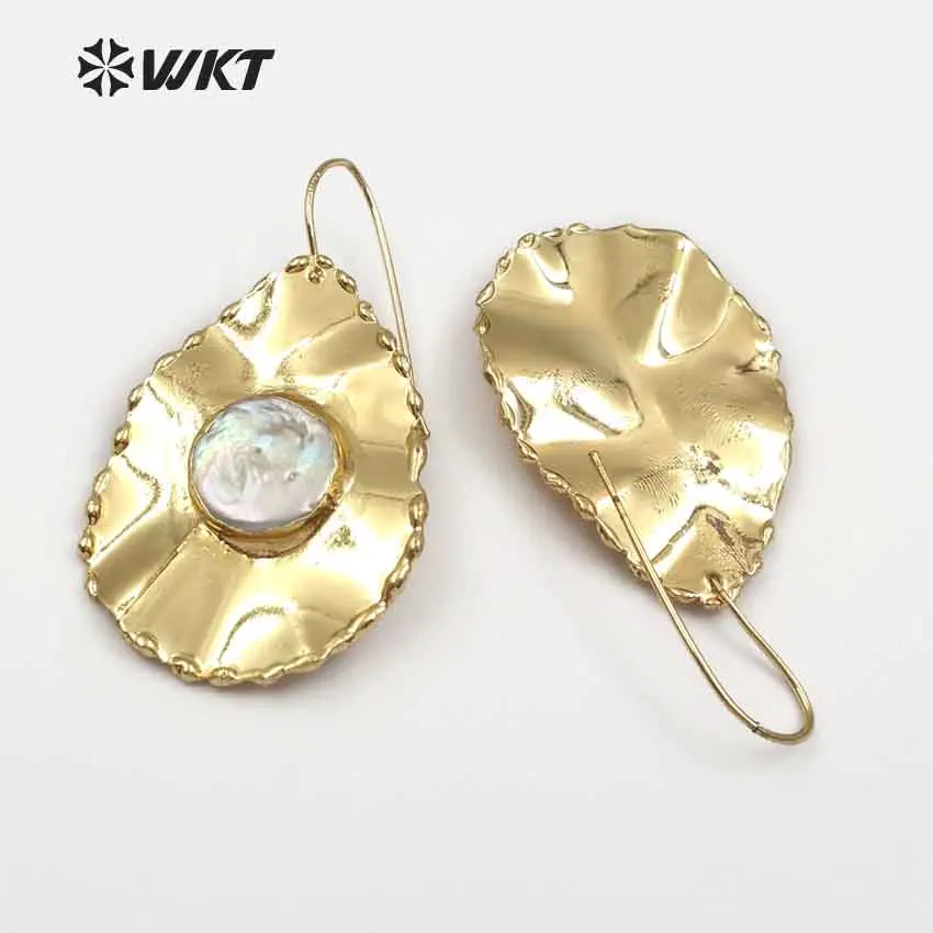 WT-E466 WKT женские серьги в форме капли воды из высококачественной латуни с