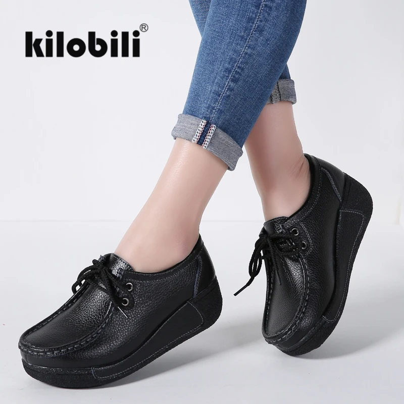 Kilobili 2018 зимние женские туфли на плоской подошве платформе кроссовки