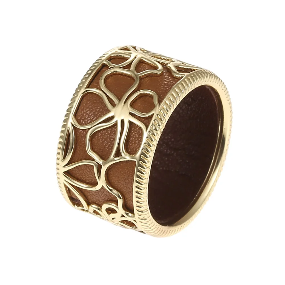010 Cremo жоржет кольца коктейль Bague Cremo кольцо Жираф для женщин Сменные Cuir полые кожаные кольца элегантные Bijoux Femme - Цвет основного камня: 010