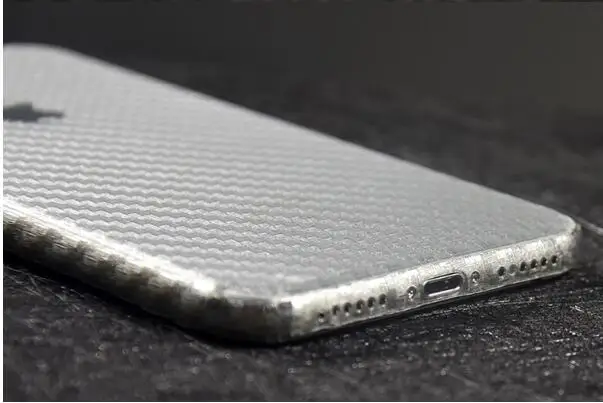Matte Leather Carbon fiber checker Full protective cover Back edge sides sticker For Iphone X Clear skin protector 50pcs/lots | Мобильные