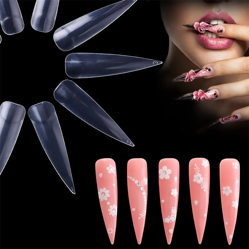 500 шт. накладные ногти для салона 10 размеров|half nail tips|fake tipsnail tips |