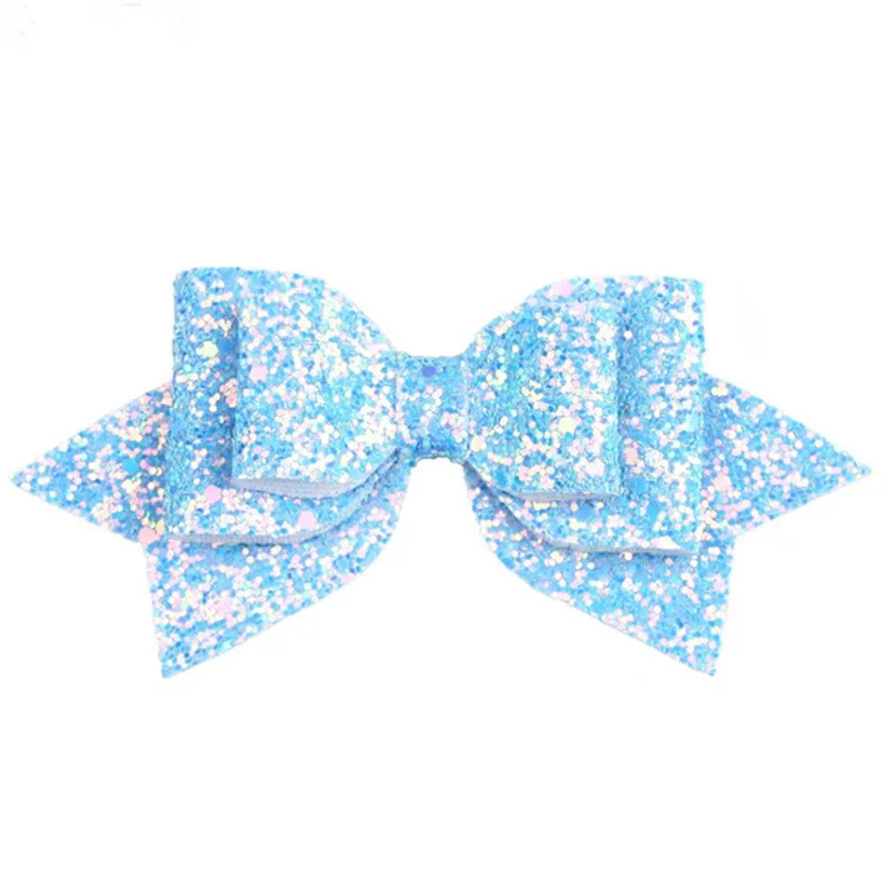 

Children's bows hairpins Leather sequin swallowtail hair clips seven-color handmade barrettes girls hair accessories hair ties