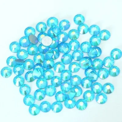 Color AB Glue on Glitter Flatback Glass Crystal Non Hot fix rhinestone For Gymnastics Clothes Shoes 3D Nail Art Decoration
