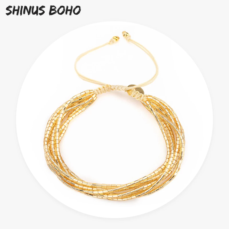 Многослойный браслет SHINUSBOHO с бусинами MGB для мужчин и женщин 4 цвета узлом