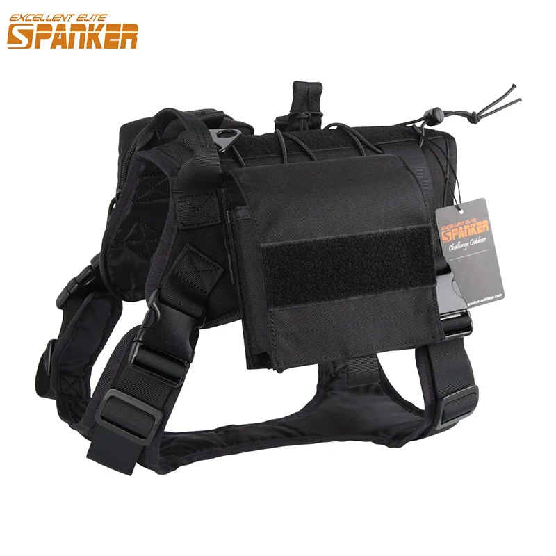 

Превосходный Тактический Костюм для собак ELITE SPANKER, тренировочный костюм K9 с жилетом, регулируемый Рабочий костюм с жилетом для собак с трем...