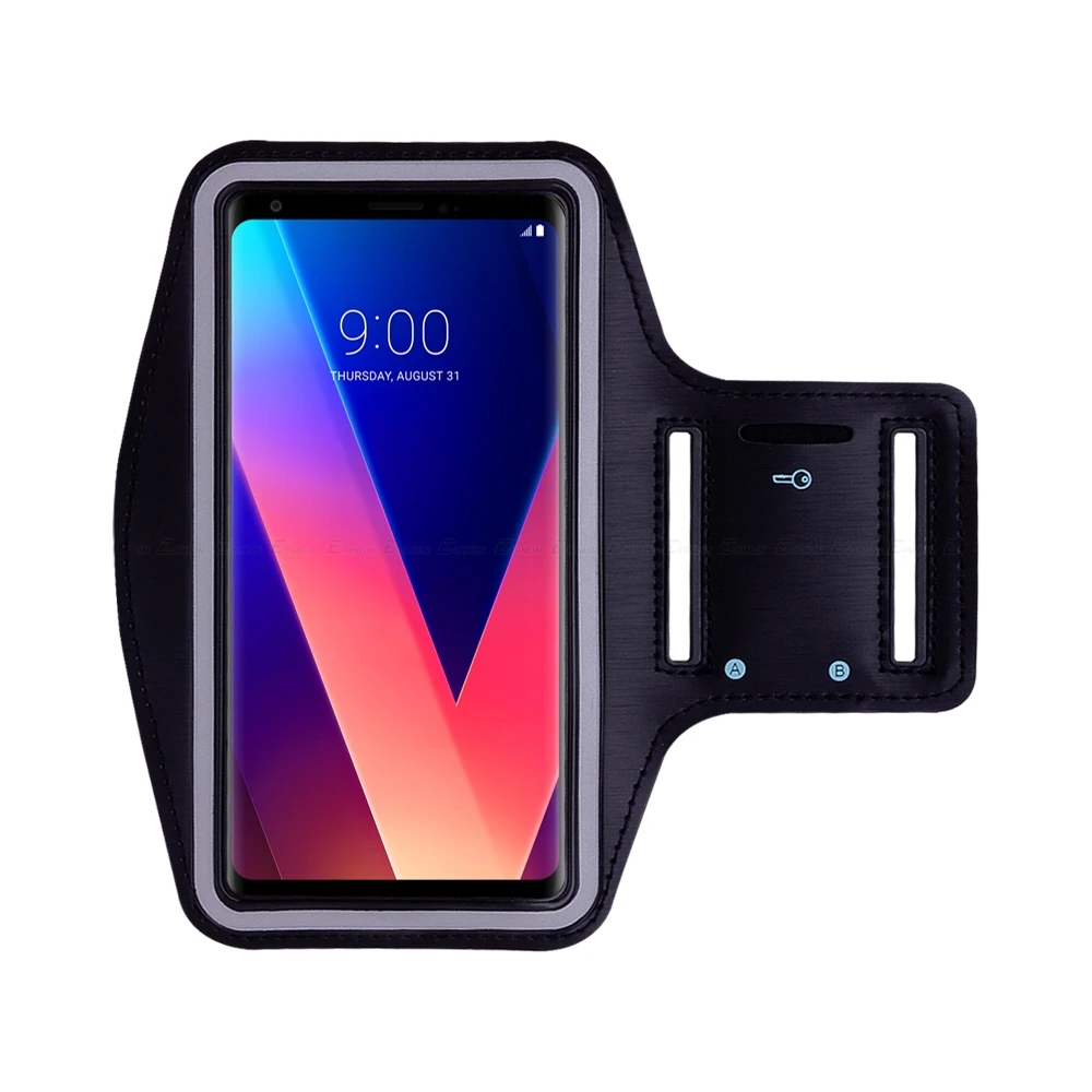 Черный Чехол на руку для LG W30, W10, V30, V30S Plus, V35, V40, V50, V50S, ThinQ, 5G, V10, V20, спортивный держатель для телефона, сумка - Цвет: Черный