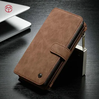 Brown Чехол CaseMe для samsung Galaxy S10 S10 плюс съемный защитный чехол-бумажник на магните Чехол Слот для карт памяти кожаный чехол сумка для samsung S10e - Цвет: Brown