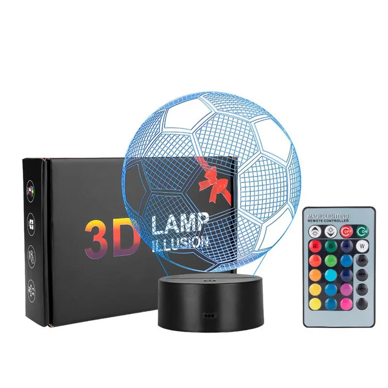 3d настольная прикроватная тумбочка с футбольным мячом декоративная Иллюзия для