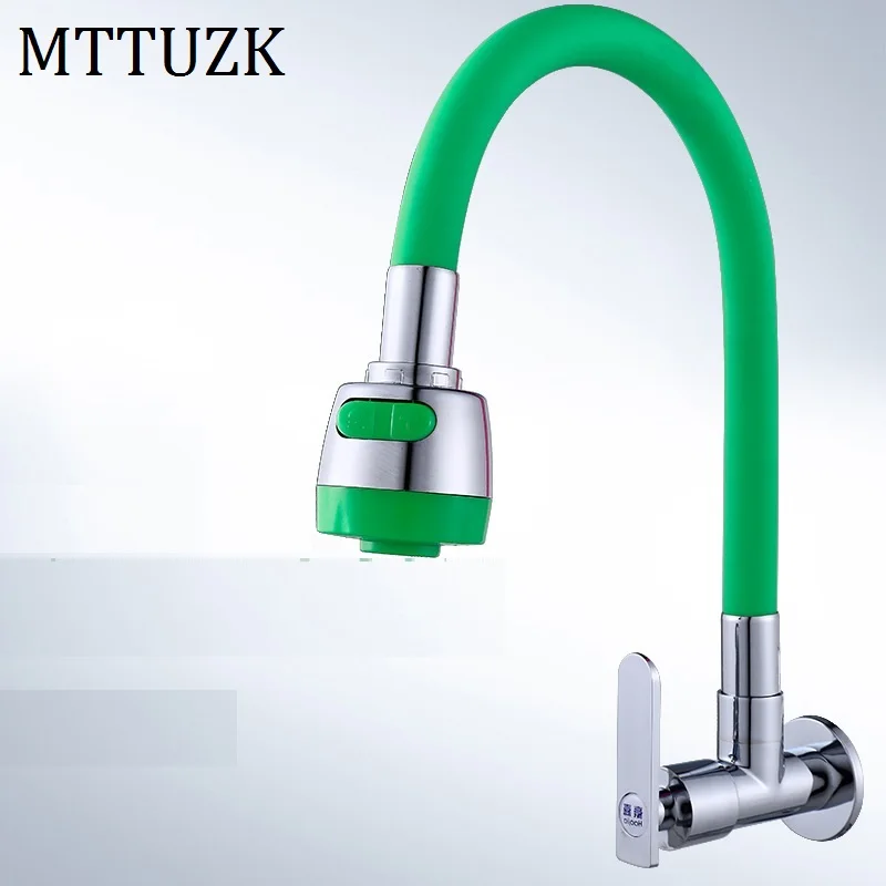 MTTUZK Твердый латунный кухонный кран из силикагеля в любом направлении