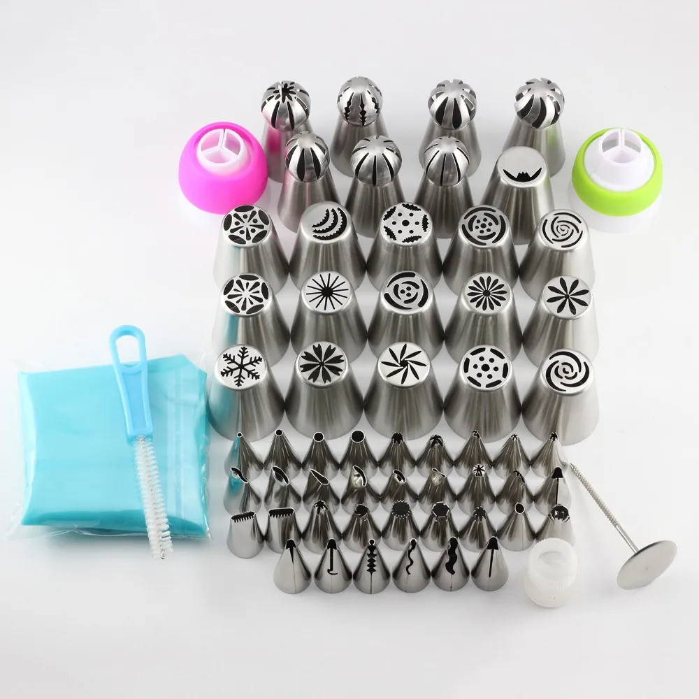 

Mujiang 62 Pcs Russian Tulip Icing Piping Nozzles Korean Style Pastry Tips Cake Decoration Dessert Baking Stainless Steel Tools