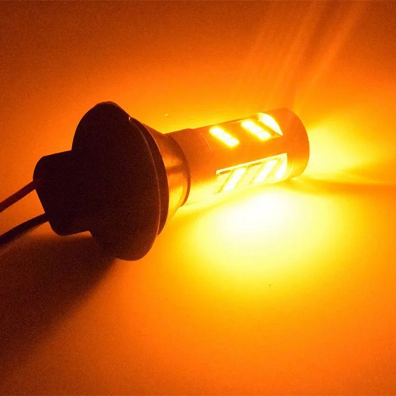 2 шт. светодиодный 1156 BA15S BAU15S P21W PY21W светодиодный 42SMD T20 7440 W21W поворотные сигнальные огни DRL двойной Цвет Автомобильная лампочка 12V для автомобильных фар