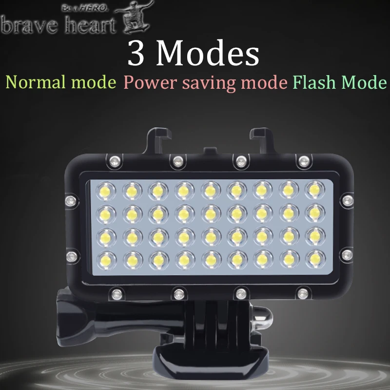 NEW Go pro Hero 5 36 LED Beads Diving Lamp Waterproof Light For Gopro 6 4 Xiaomi Yi 4K+yi Lite mijia SJCAM SJ8 Accessories | Электроника