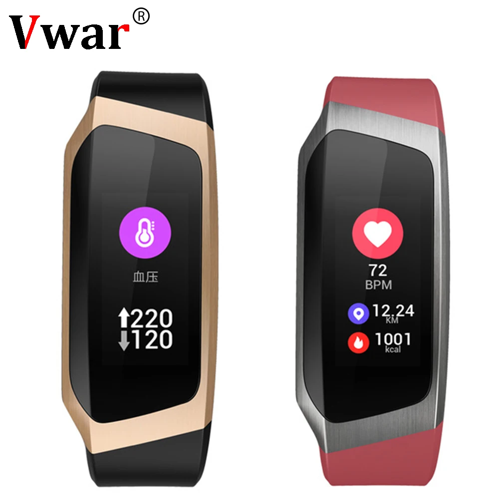 

Vwar Smart Band IP67 Waterproof Wristband Blood Pressure Fitness Smart Bracelet Heart Rate Monitor Sport Fitness Bracelet Tracker smartband Mi fit 4 3 activity fitness tracker for Xiaomi Huawei Honor Android IOS Phone