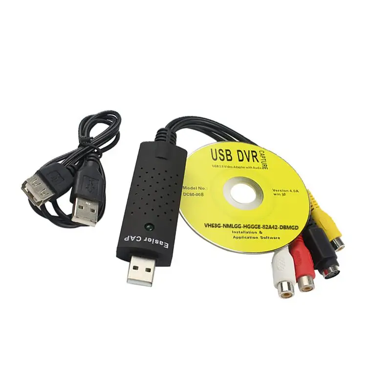 Проще Кепки USB 2 0 легче видео адаптер 4 канала ТВ DVD VHS видеокарта для Windows 2000/XP/7/10 Vista