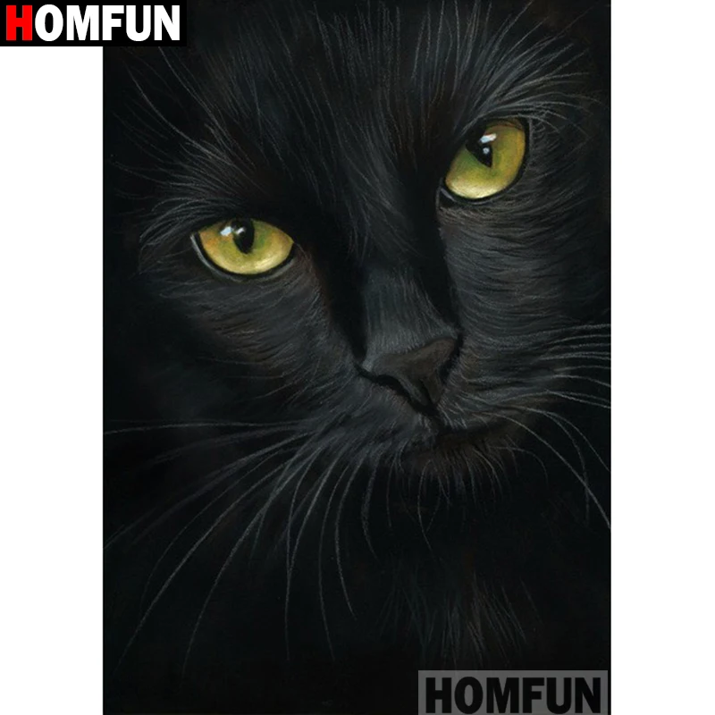 Алмазная 5D Вышивка HOMFUN Кот картина сделай сам с полными квадратными/круглыми