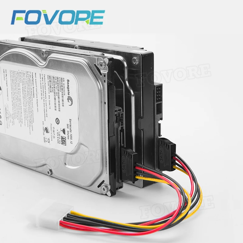 Кабель питания с 4 контактным разъемом Molex Male на 2 SATA Female от IDE к SATA|Компьютерные