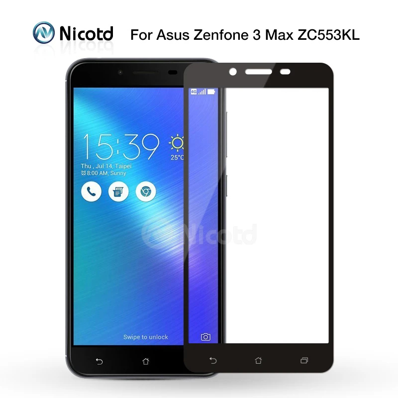 Защитное стекло Nicotd закаленное с полным покрытием для Asus ze553kl Zenfone 3 Max ZC520TL ZE552KL