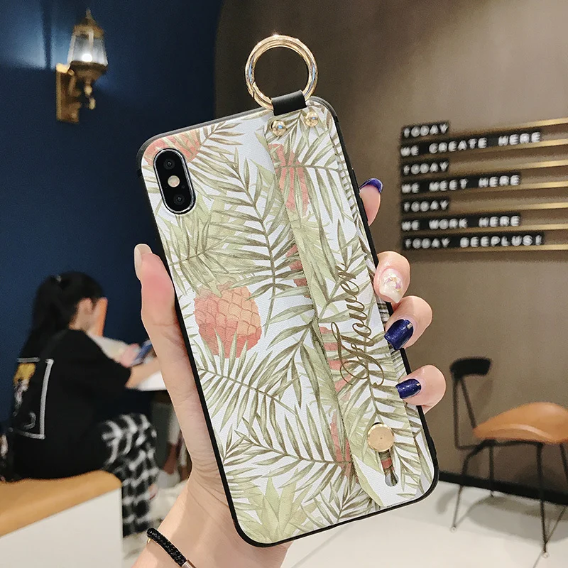 Чехол-держатель для телефона для samsung Galaxy Note 10, 8, 9, S8, S9, S10 plus, S10e, мягкий силиконовый ремешок на запястье, поддерживающий чехол, задняя крышка