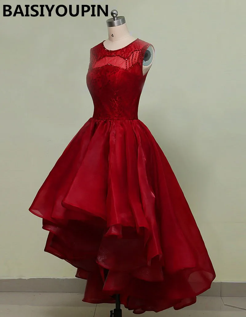 Ким Кардашьян Высокая Низкая бисера Формальные Вечерние платья Бургундия