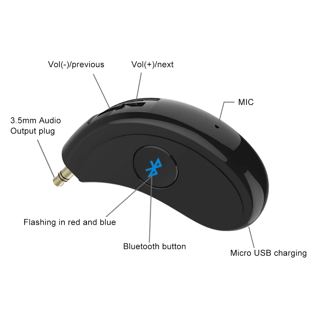 Bluetooth аудио aux-приемник порт Car Kit Беспроводной адаптер 3 5 мм стереомузыка