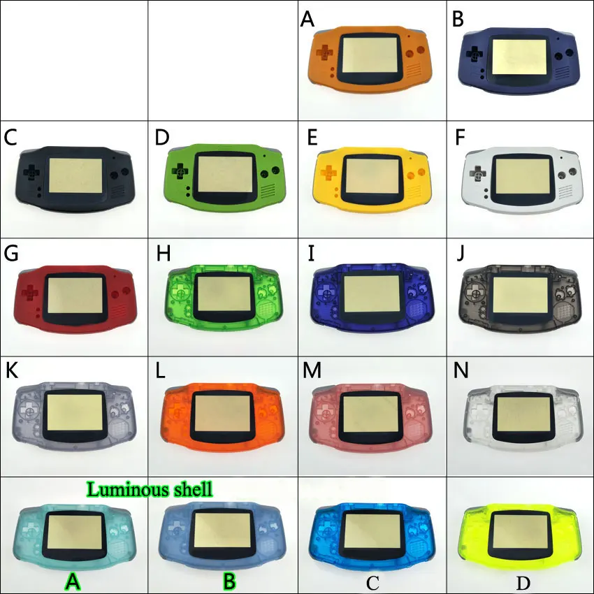 YuXi пластиковый корпус светящийся прозрачный чехол Корпус для nintendo Gameboy Advance Игровая приставка GBA