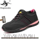 Dragonscalesженские ботинки со стальным мысом, для работы и безопасности, Противоударная мягкая женская обувь со стальным покрытием, для защиты от разбивания, 2019