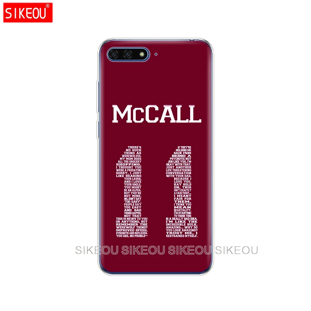 Силиконовый чехол для телефона Huawei Honor 7A PRO 7C Y5 Y6 Y7 Y9 2017 2018 Prime Teen Wolf Stilinski 24|Бамперы| |