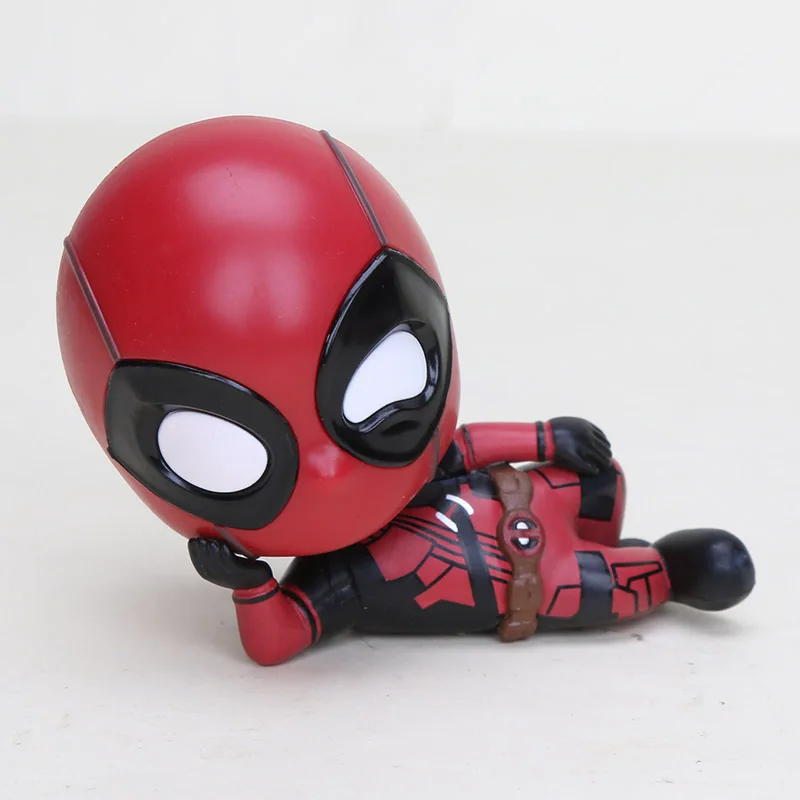 Мини 10 см Marvel игрушки Дэдпул фигурка качающаяся голова 1/10 масштаб предварительно окрашенный Человек-паук Черная пантера Коллекционная модель куклы игрушки