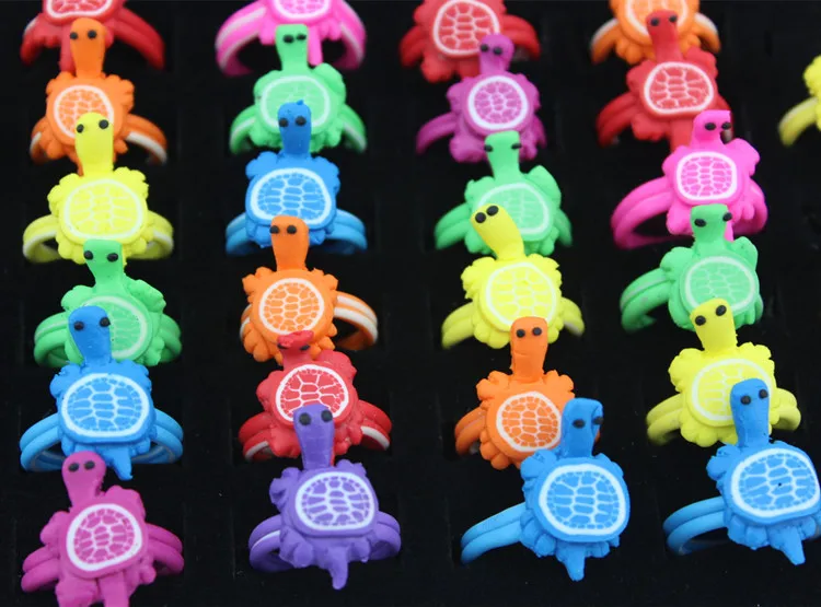 Детские открытые кольца из полимерной глины Fimo 10 шт./лот для вечеринки/дня