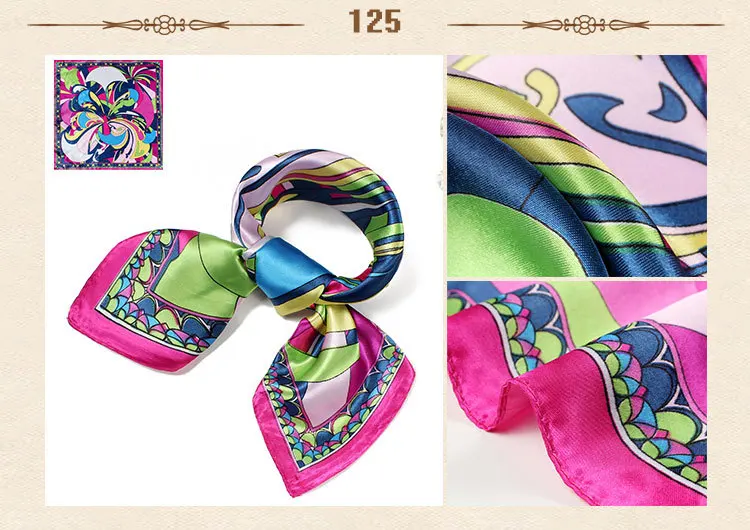 Шарфы из шелка для женщин 60 см разноцветные бандана повседневного ношения