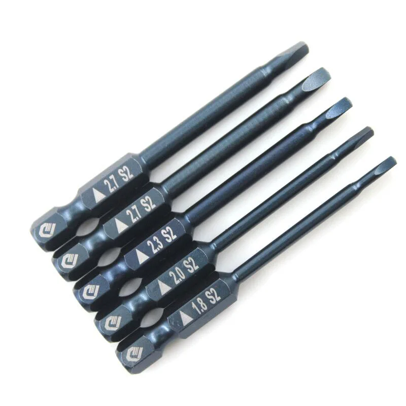 5PCS 5 шт. набор магнитных треугольных отверток DIY ручные инструменты 1,8 2 2,3 2,7 65 мм длиной S2 стальной набор ударных бит с шестигранным хвостовиком - Цвет: 5PCS