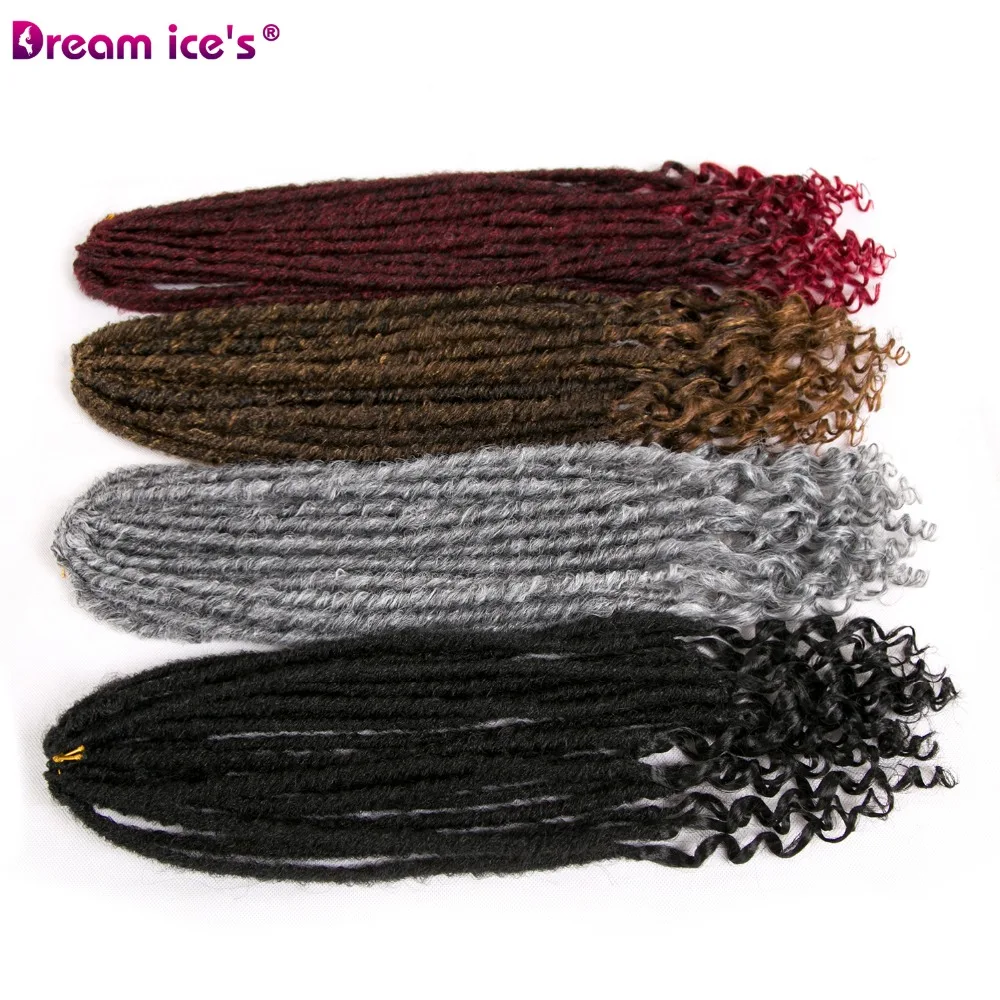Dream ice's synthetic goddess faux locs Омбре волосы кроше для наращивания freetress предварительно петля косы волос