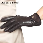 Женские перчатки из козьей кожи, зимние перчатки из натуральной кожи с флисовой подкладкой, L148NQ