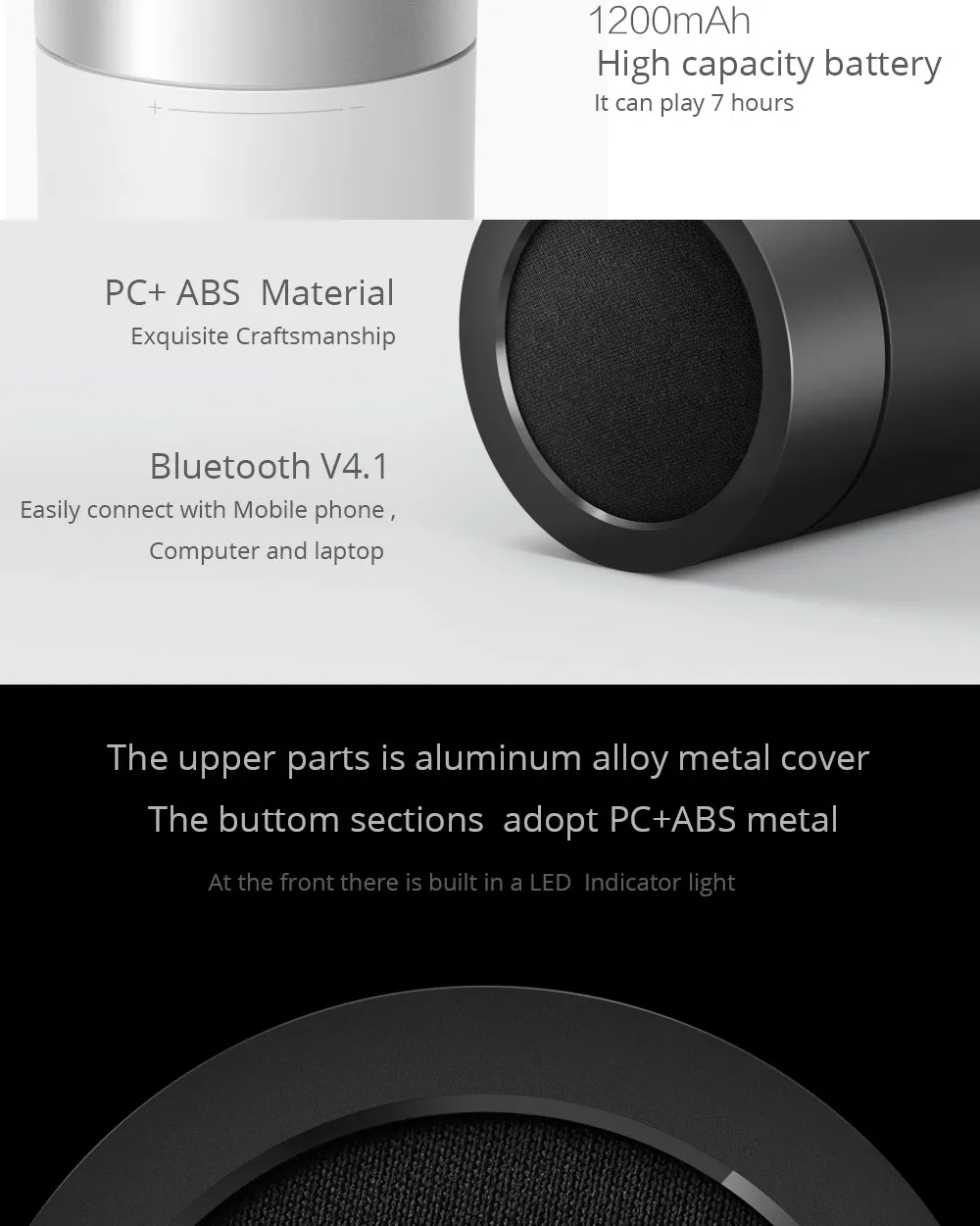 Динамик xiaomi версия 2 пушка Колонка tymphany 1200 мАч батарея xiaomi bluetooth динамик ABS Материал BT 4,1 1 шт./партия