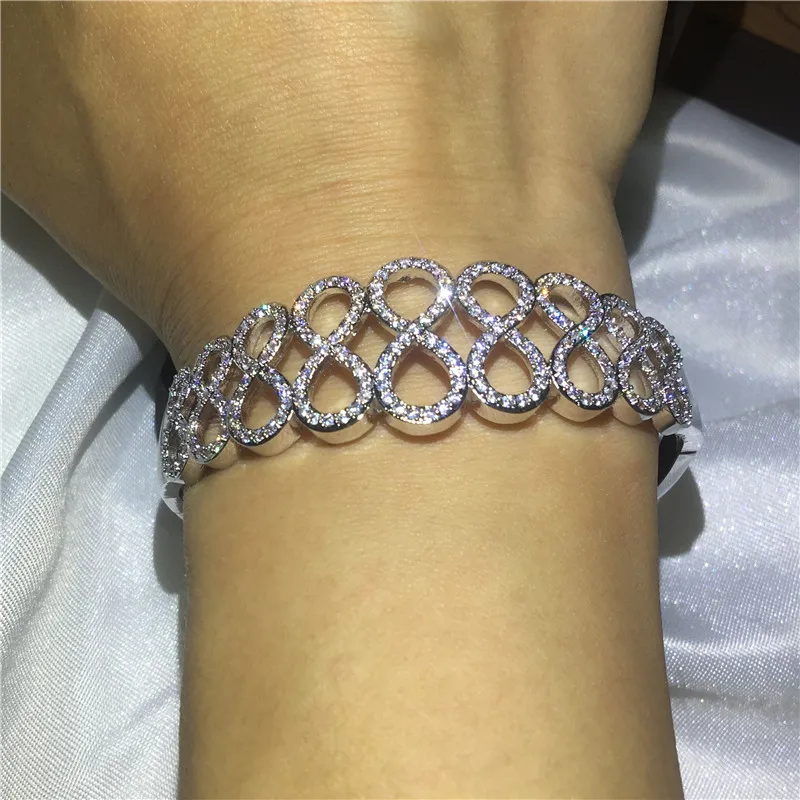 Браслет choucong с перекрестной линией бесконечности 5 А обручальный браслет