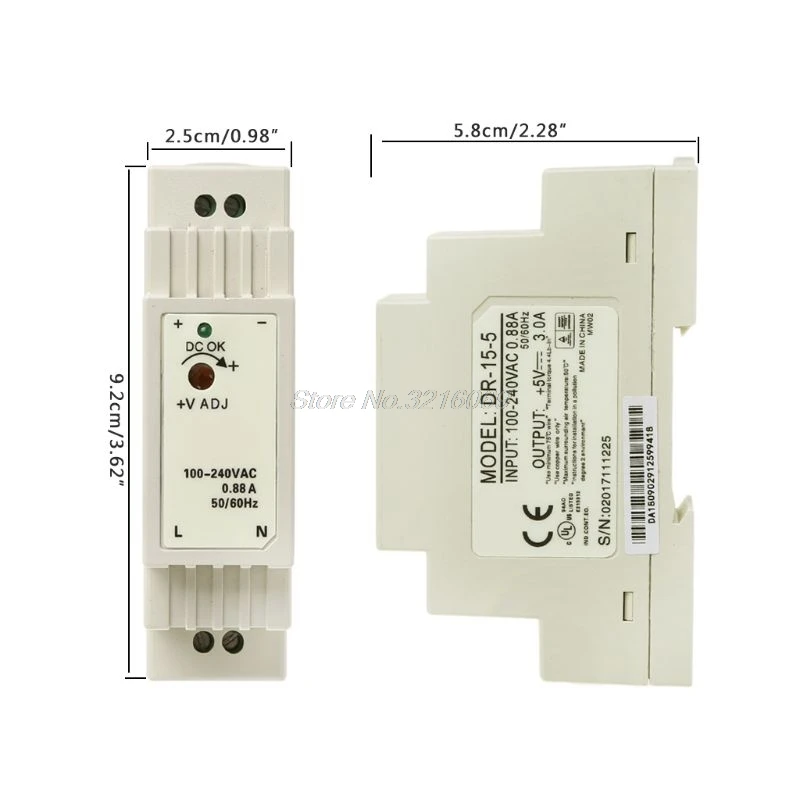 DR-15W промышленные din-рейку импульсный Питание 5V 12V 15V 24V Sep29 и Прямая поставка