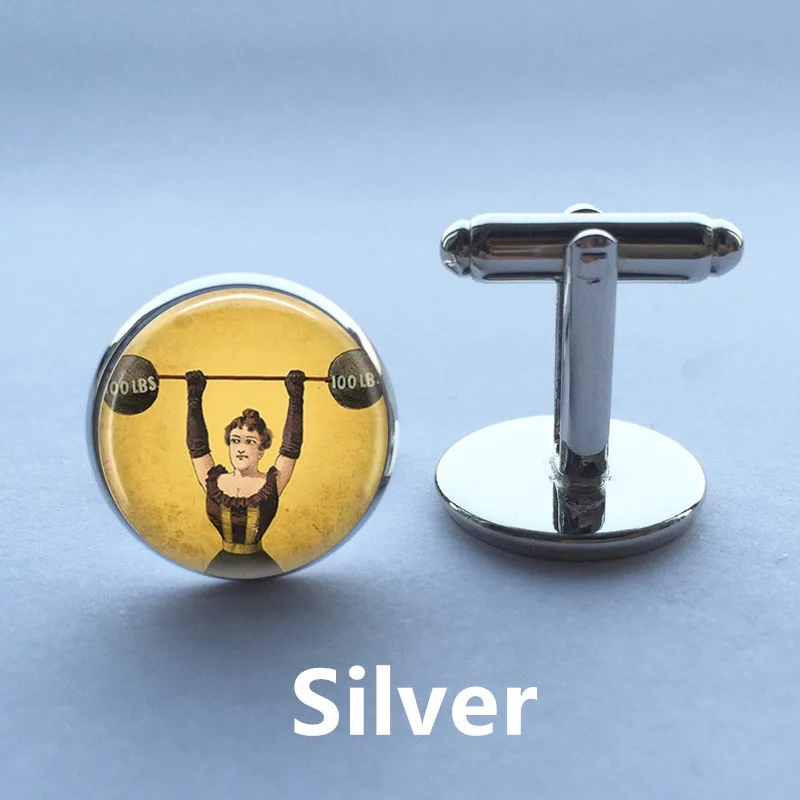 Стимпанк сильная женщина винтажное Ювелирное Украшение Цирк запонки в стиле