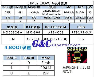 1 шт. STM32F103VCT6 STM32 Минимальная плата развития системы|Интегральные схемы| |