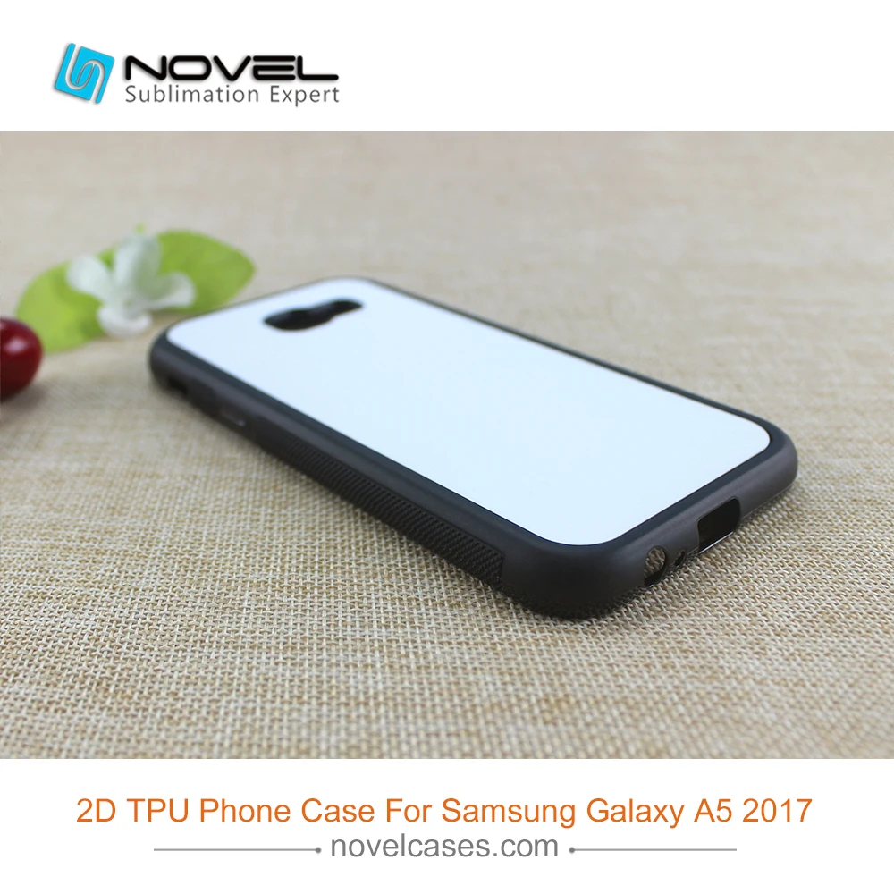 Мягкий резиновый 2d термополиуретановый чехол для Samsung A5 2017 с металлической