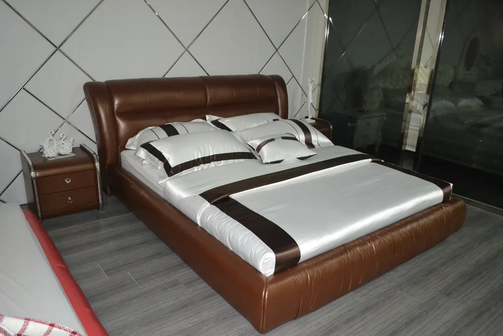 Мягкая кровать для спальни Muebles Para Casa Модная современная King No из натуральной кожи