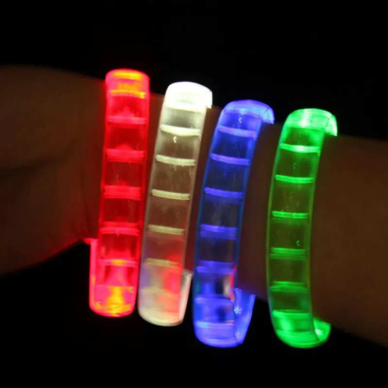 

LED Flashing Wristband Light Up Glowing Bangle Bracelet Adults Children Concert Birthday Glow Party Christmas Halloween