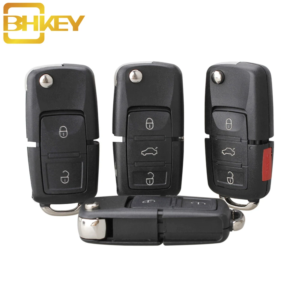 BHKEY складной чехол для дистанционного ключа от машины Vw VOLKSWAGEN MK4 Seat Altea Alhambra Ibiza