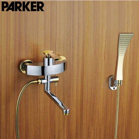 Медный полузолотой кран для ванны с вращением на 360 градусов простой набор