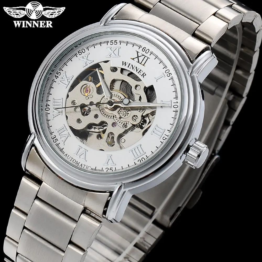 WINNER китайский бренд Мужские механические часы модные простые мужские наручные с