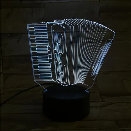 

Organ Music 3D Optical Illusion Table Light Mood Lamp Touch & Remote Control 7 Colors Change Home Light Novelty Kids Gift 3D-313