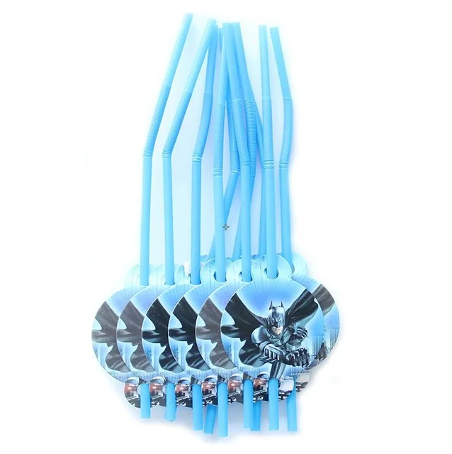 Straws X10 1 Набор бумажных баннеров 10 шт Малые флаги Бэтмен мультфильм тема 2,5 м баннеры дети день рождения праздник украшения товары для взрослых - Цвет: Straws X10