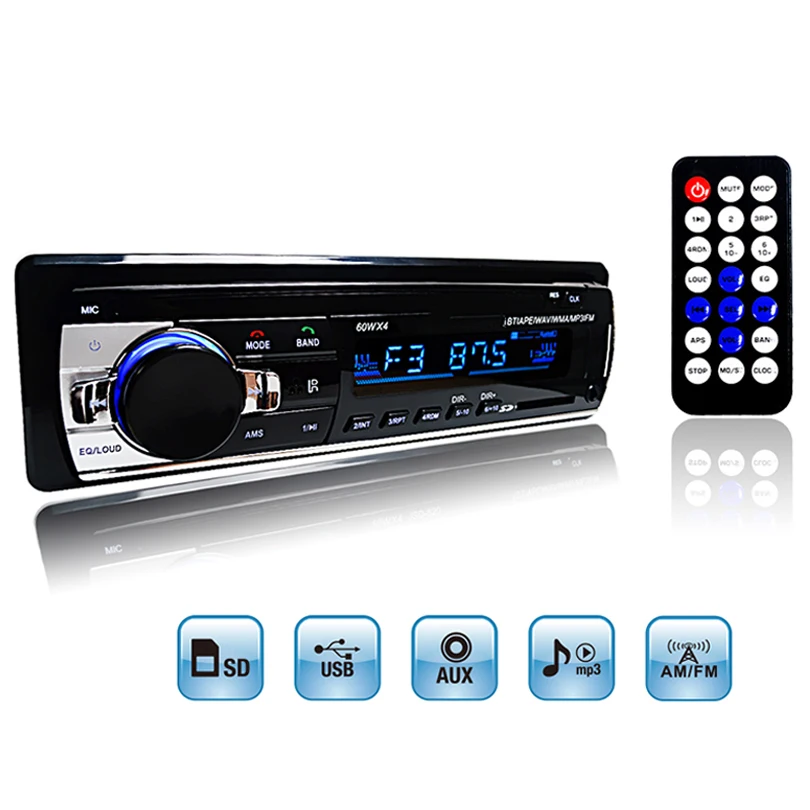 Авторадио 1 din автомобильное радио bluetooth 12V автомобильный аудио плеер mp3 60Wx4 FM