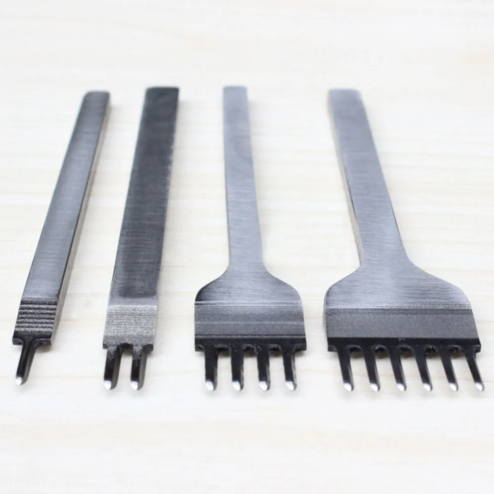 4 шт. мм зубчатые кожаные дырочки ручные инструменты для кожевенного перфоратора