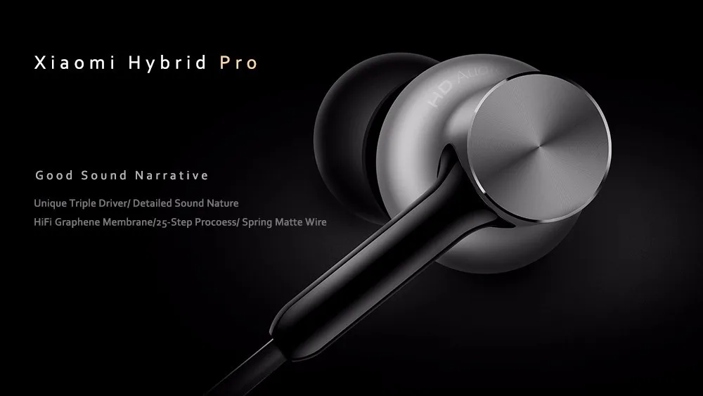 Оригинальные Xiaomi mi Hybrid Pro HD профессиональные наушники с mi c шумоподавлением mi гарнитура для мобильных телефонов huawei Red mi 4
